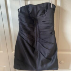 David's Bridal Black Strapless Dress